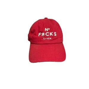 NO F*CKS GIVEN DAD HAT EMBROIDERED BASEBALL CAP ADJUSTABLE BACK BUCKLE Red